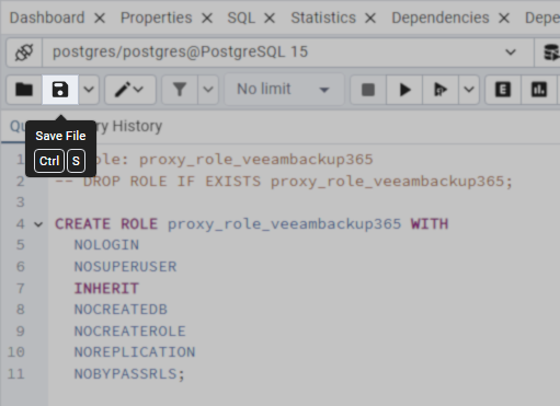 Save SQL Role