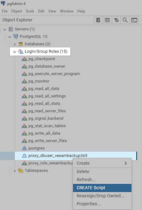 Export Proxy User