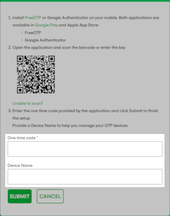 Setup MFA QR