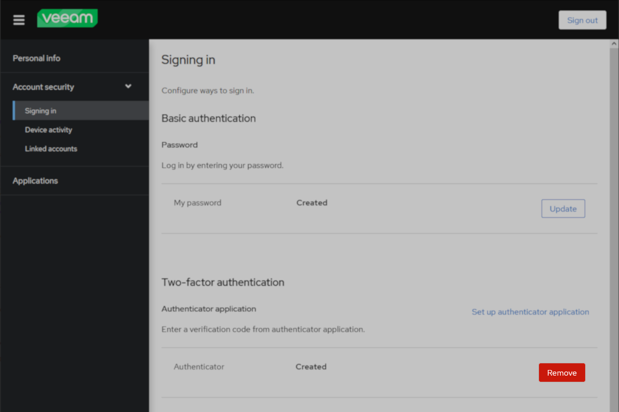 Remove 2FA button