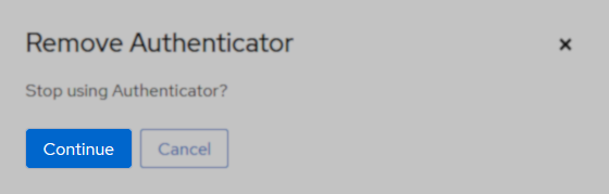 Continue to remove authenticator