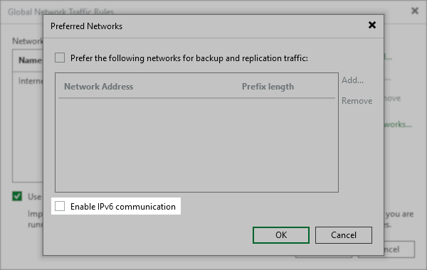 Screenshot of Veeam Backup & Replication Console Network Settings