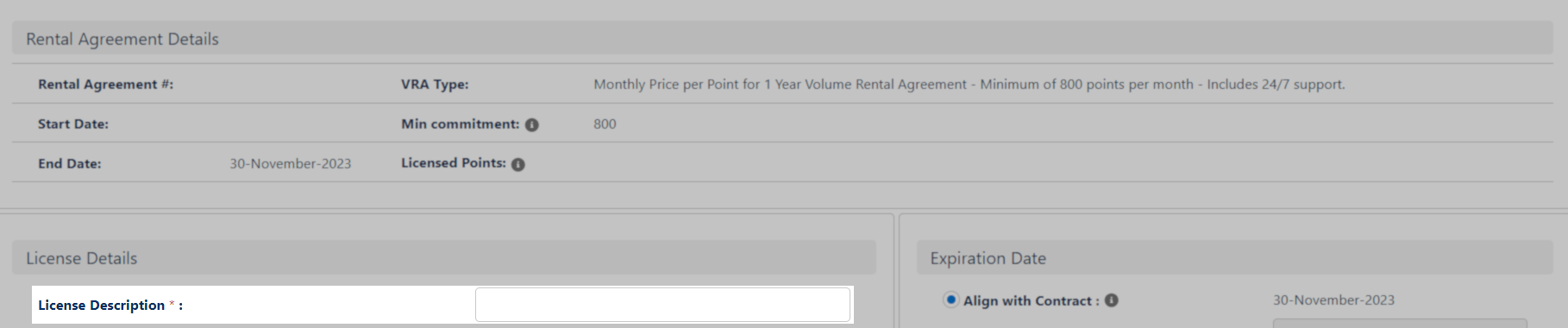 Description field