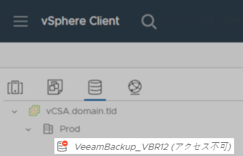 Screenshot of Inaccessible Datastore