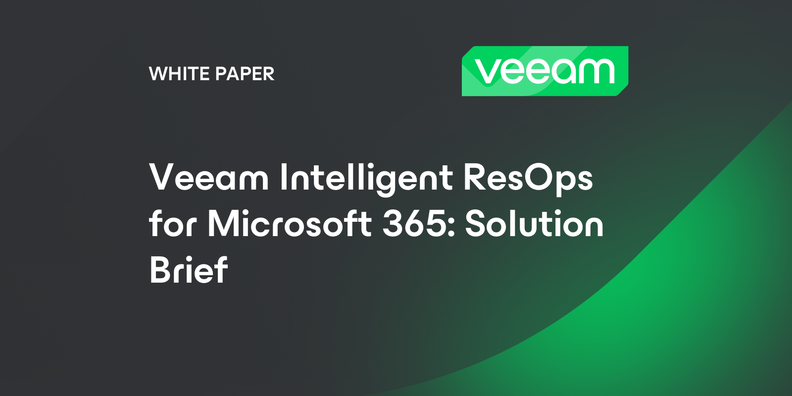 Veeam Intelligent ResOps for Microsoft 365: Solution Brief